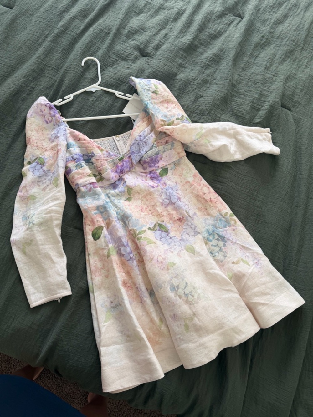 Zimmermann Pastel Floral Midi Dress in Lavender, Pink, Blue